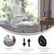 Flash Furniture Gray Mesh Mid-Back Task Chair with Roller Wheels BL-X-5M-WH-GY-RLB-GG - alternate 2